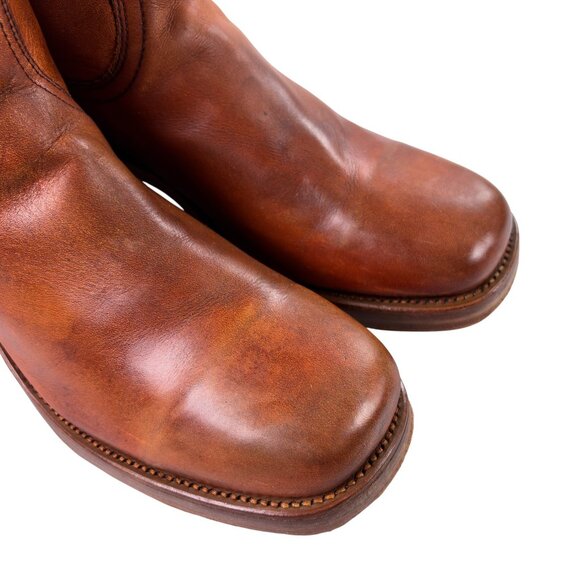 Vintage FRYE 1970s Black Label Campus Boots Mens Size 12 D Orange Leather 2556 - Picture 16 of 16